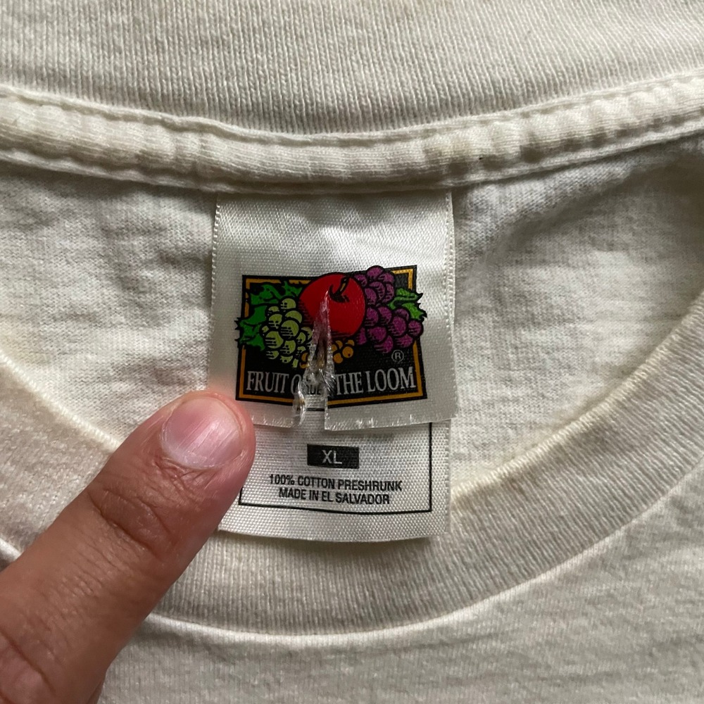 vintage woodstock manhattan garden shirt mens XL white 1990s music band - Picture 4 of 9